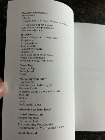 So You Want To Be A Ventriloquist - Colin Dymond