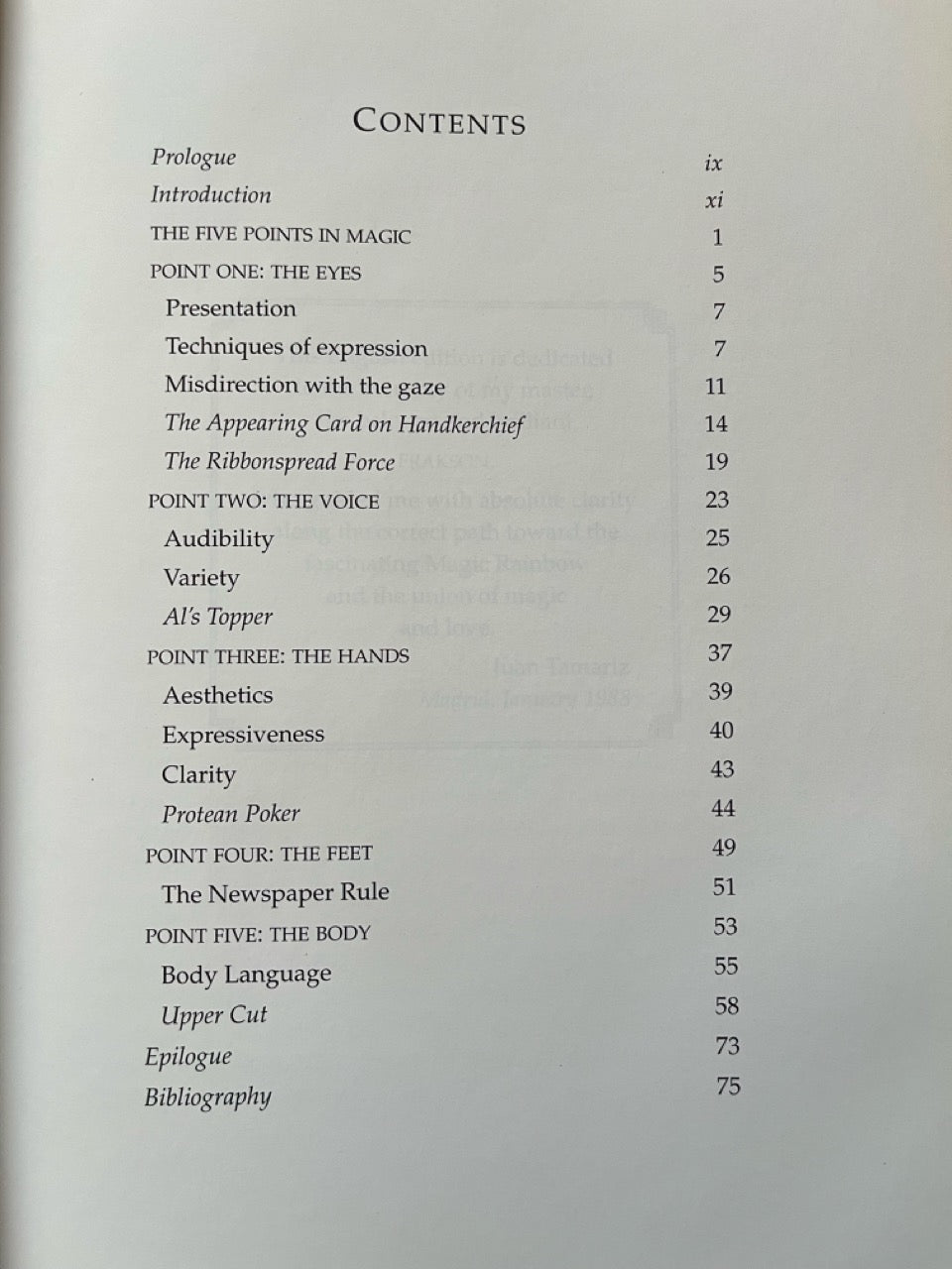 The Five Points in Magic - Juan Tamariz (USED)