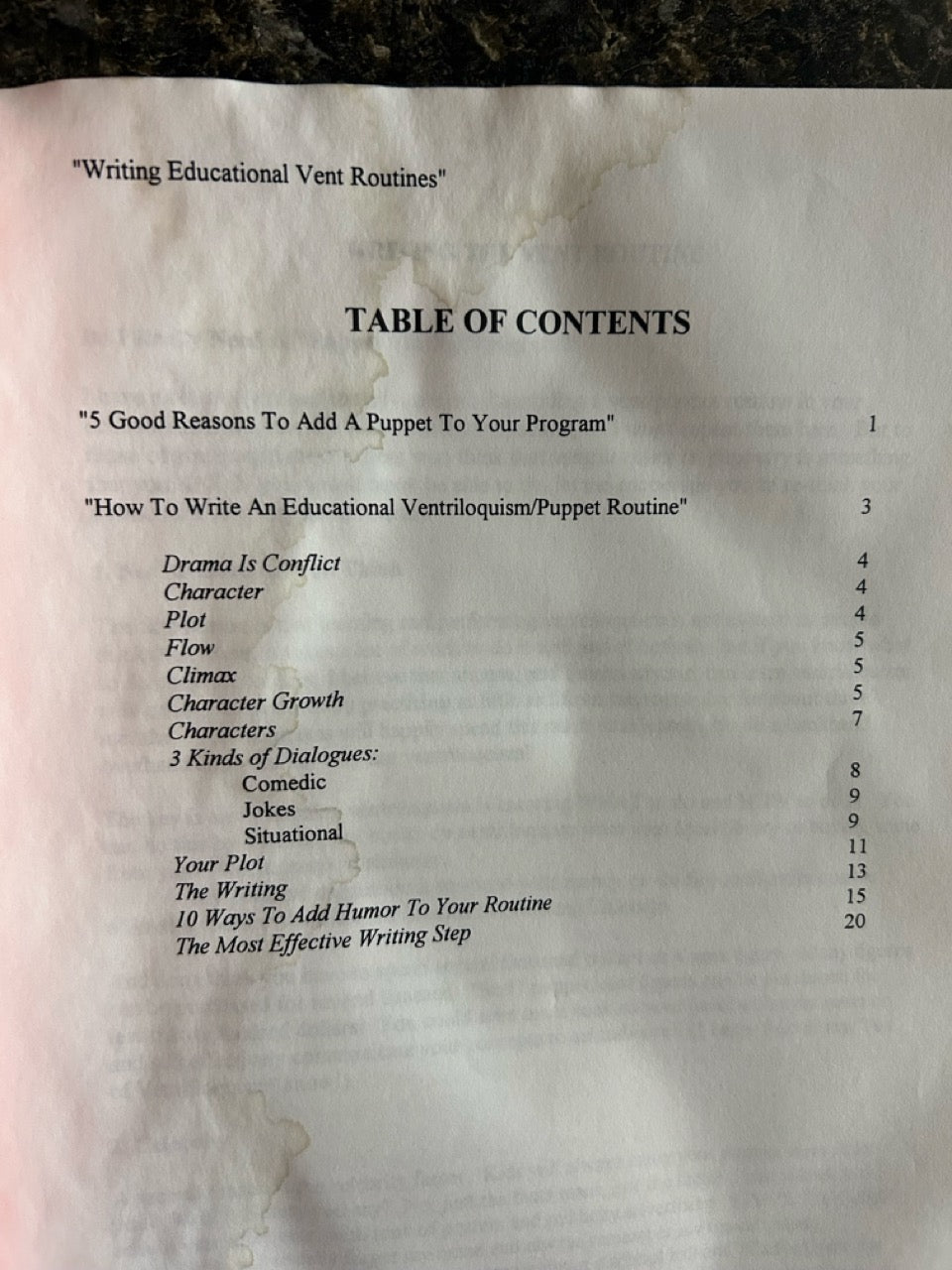 Writing Educational Ventriloquism Routines - Steve Taylor