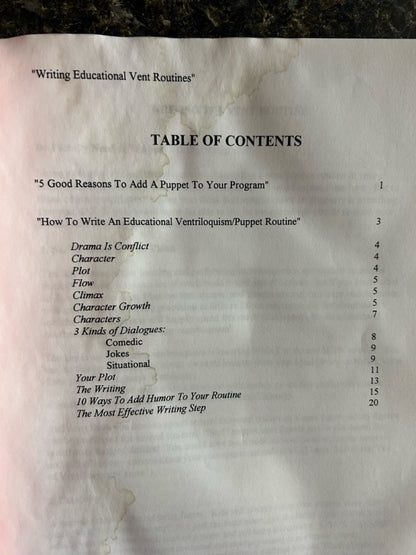 Writing Educational Ventriloquism Routines - Steve Taylor