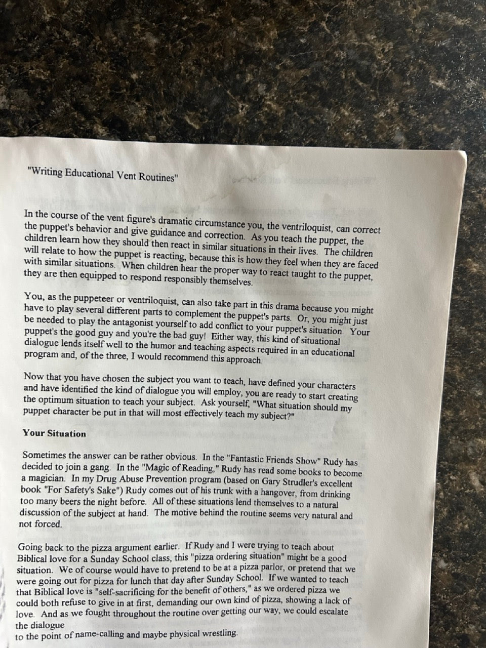 Writing Educational Ventriloquism Routines - Steve Taylor