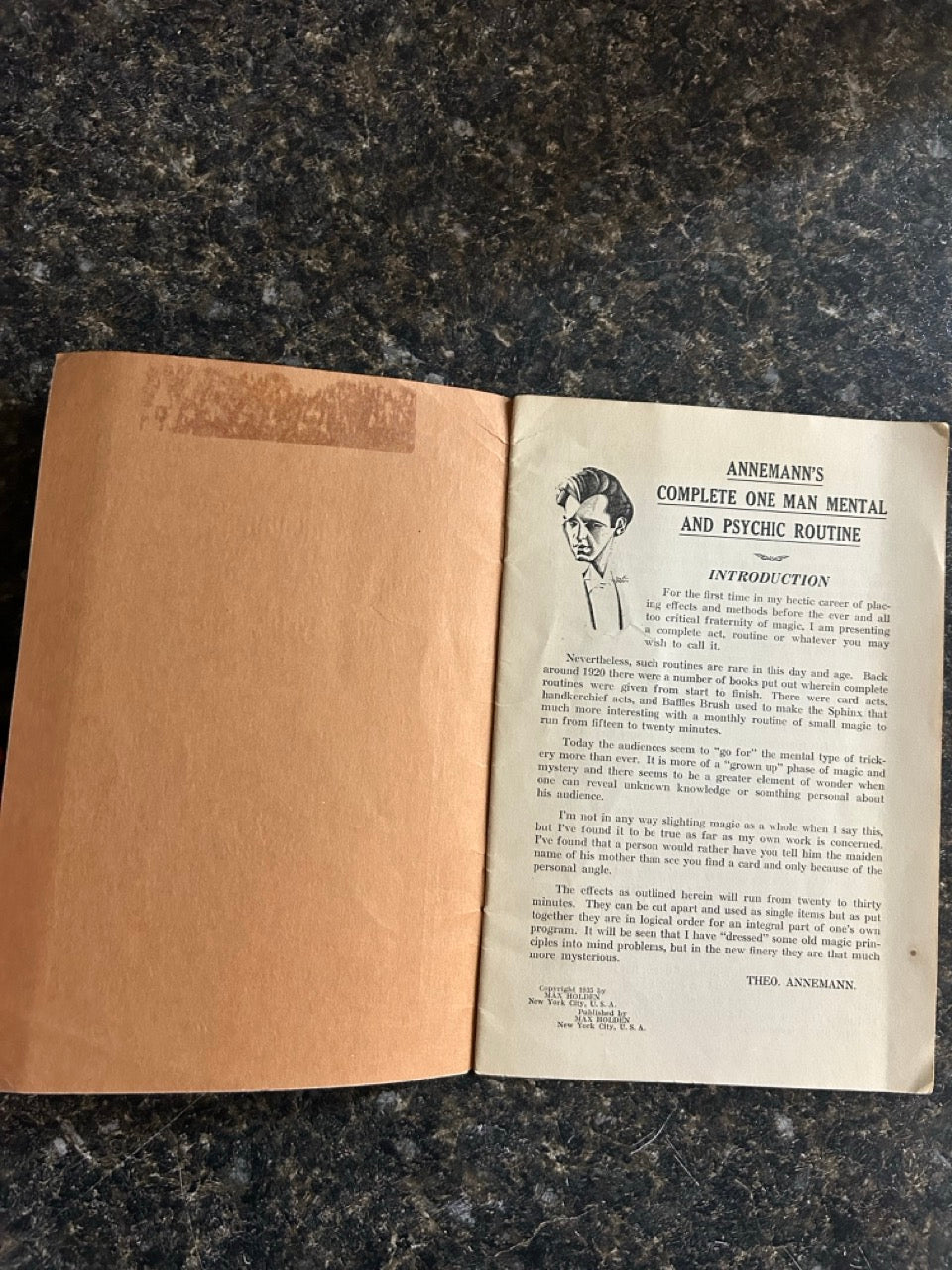 Annemann's Complete One Man Mental and Psychic Routine