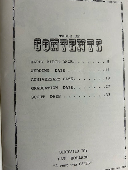 Vent Daze Booklets - Pam Sterner - SIGNED