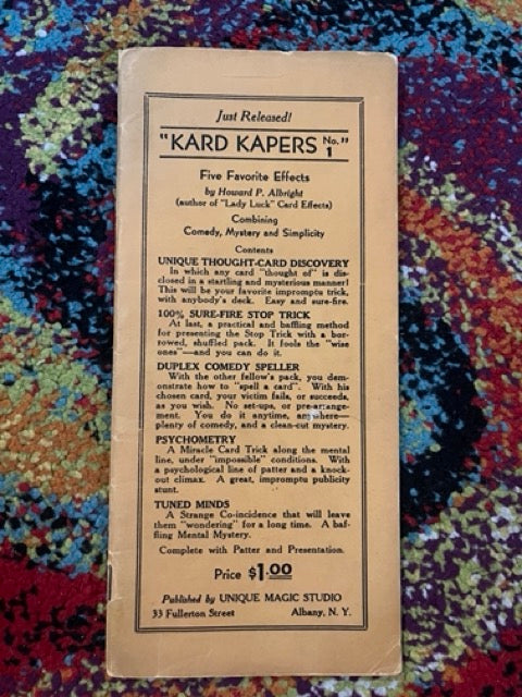 Kard Kapers No 1 - Howard Albright