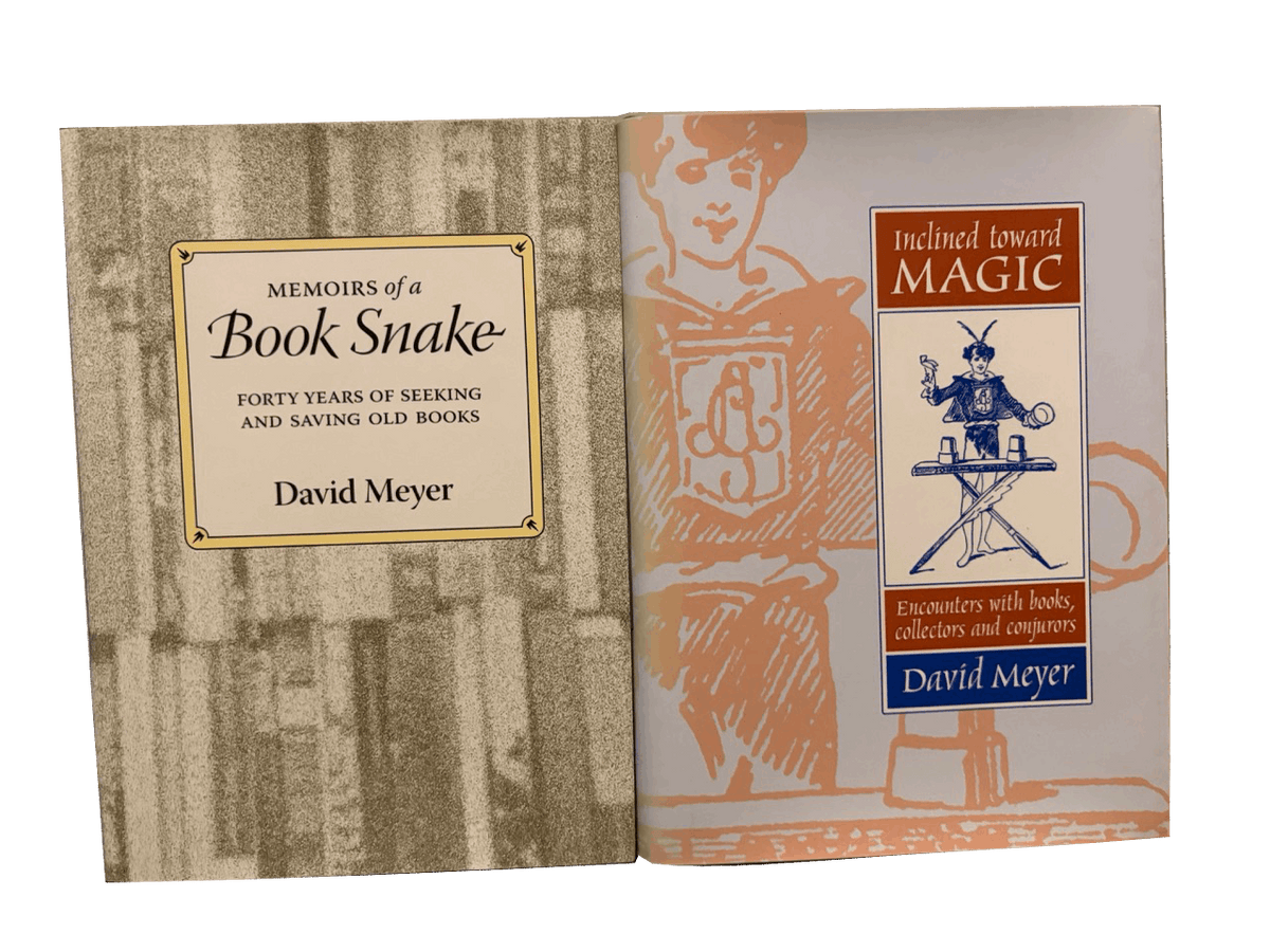 Inclined Toward Magic & Memoirs of a Book Snake - David Meyer - SIGNED