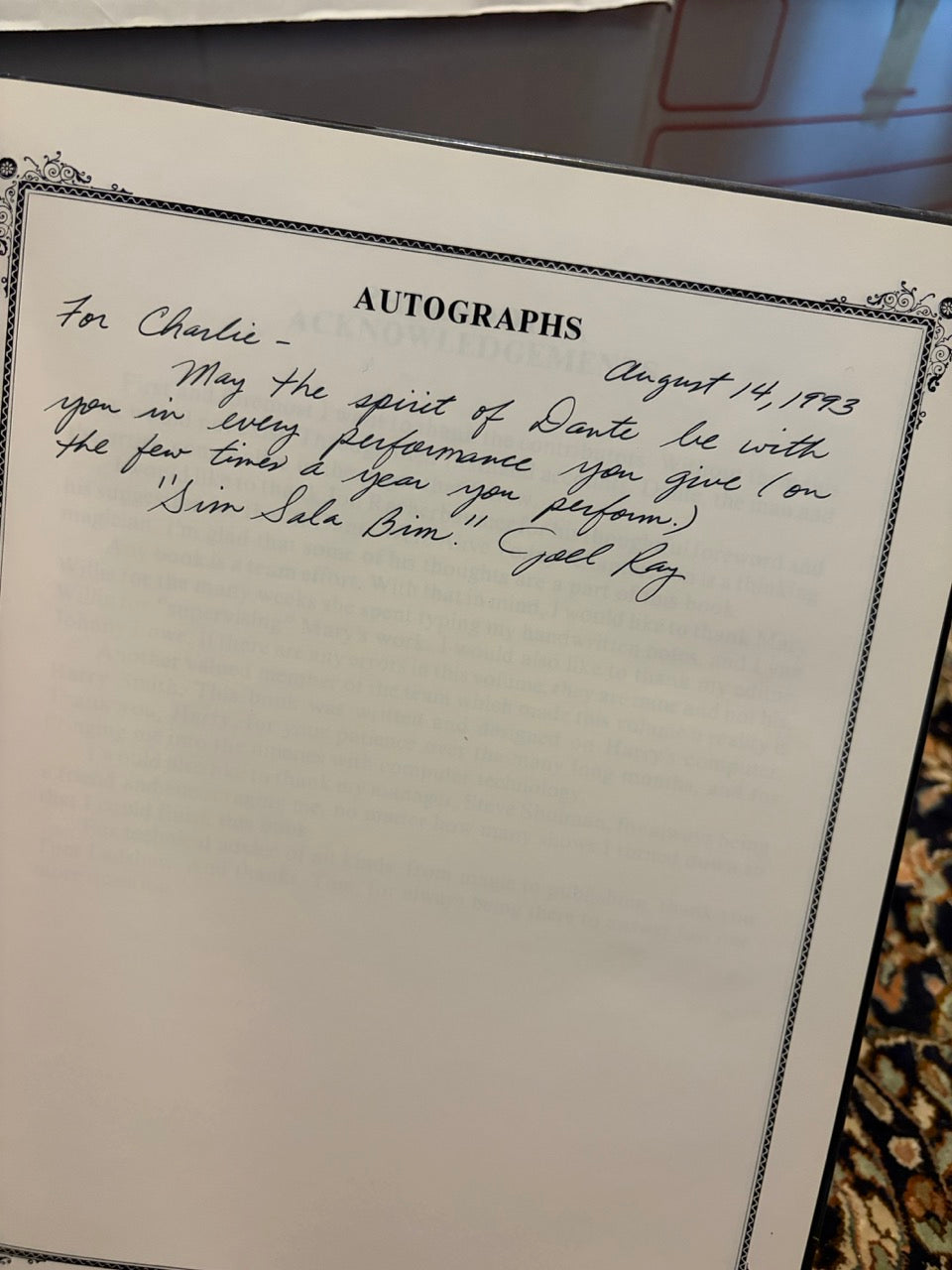 We Remember Dante - Joel Ray - SIGNED