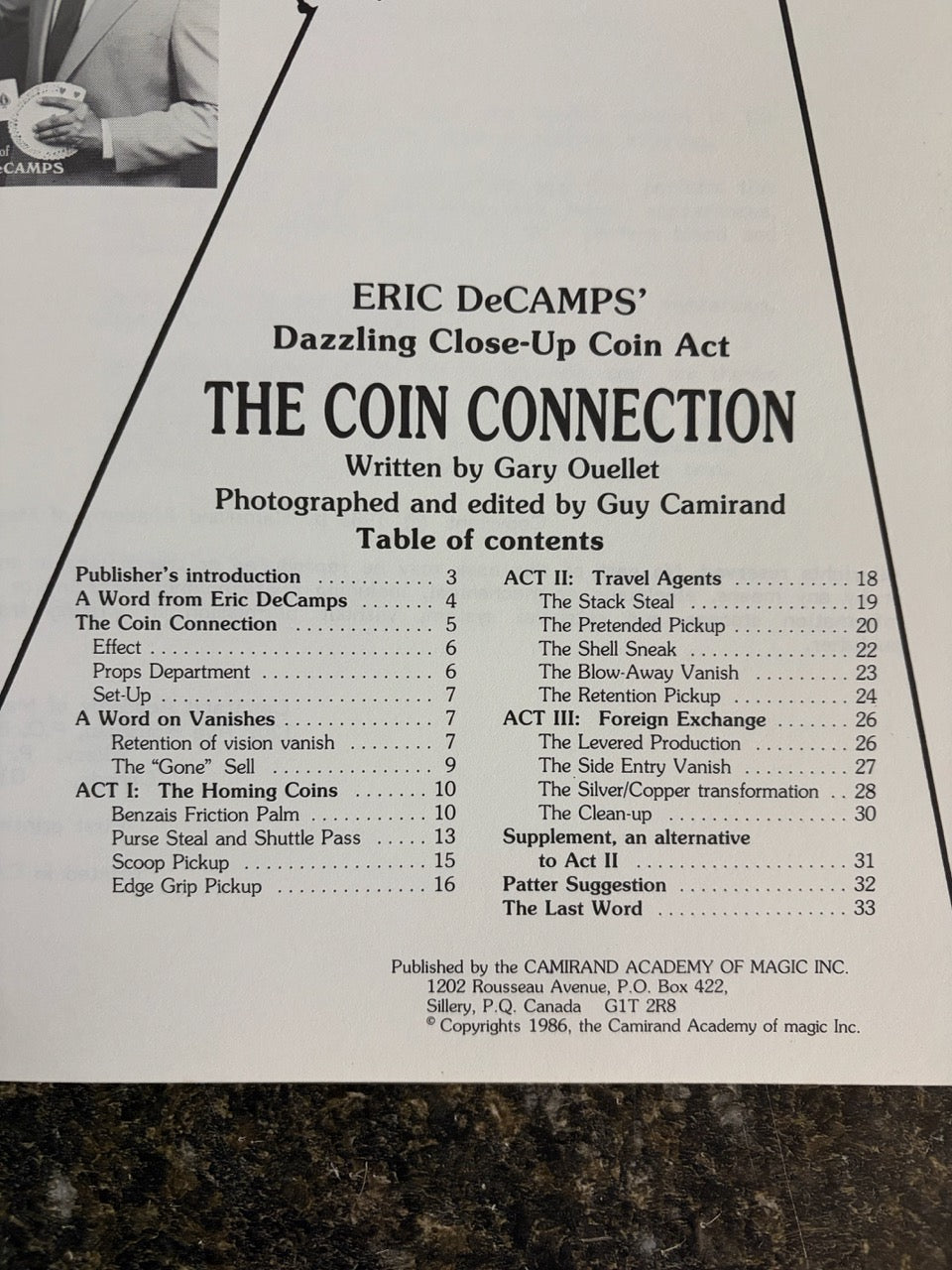 Eric DeCamps' Dazzling Close-Up Coin Act: The Coin Connection - Gary Ouellet