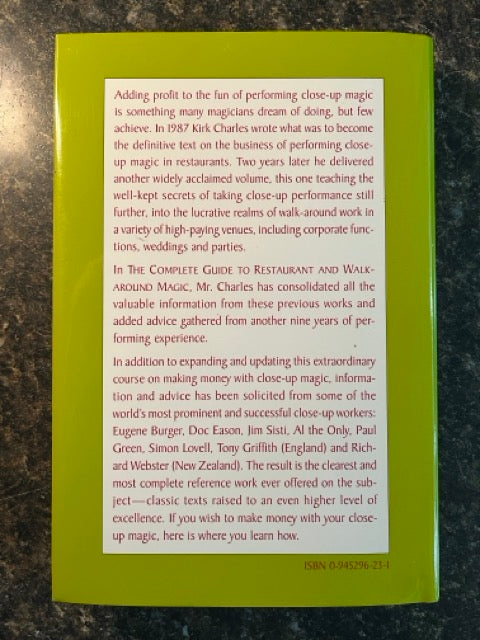The Complete Guide to Restaurant and Walk-Around Magic - Kirk Charles