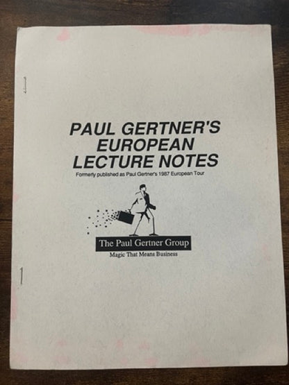 Paul Gertner's European Lecture Notes