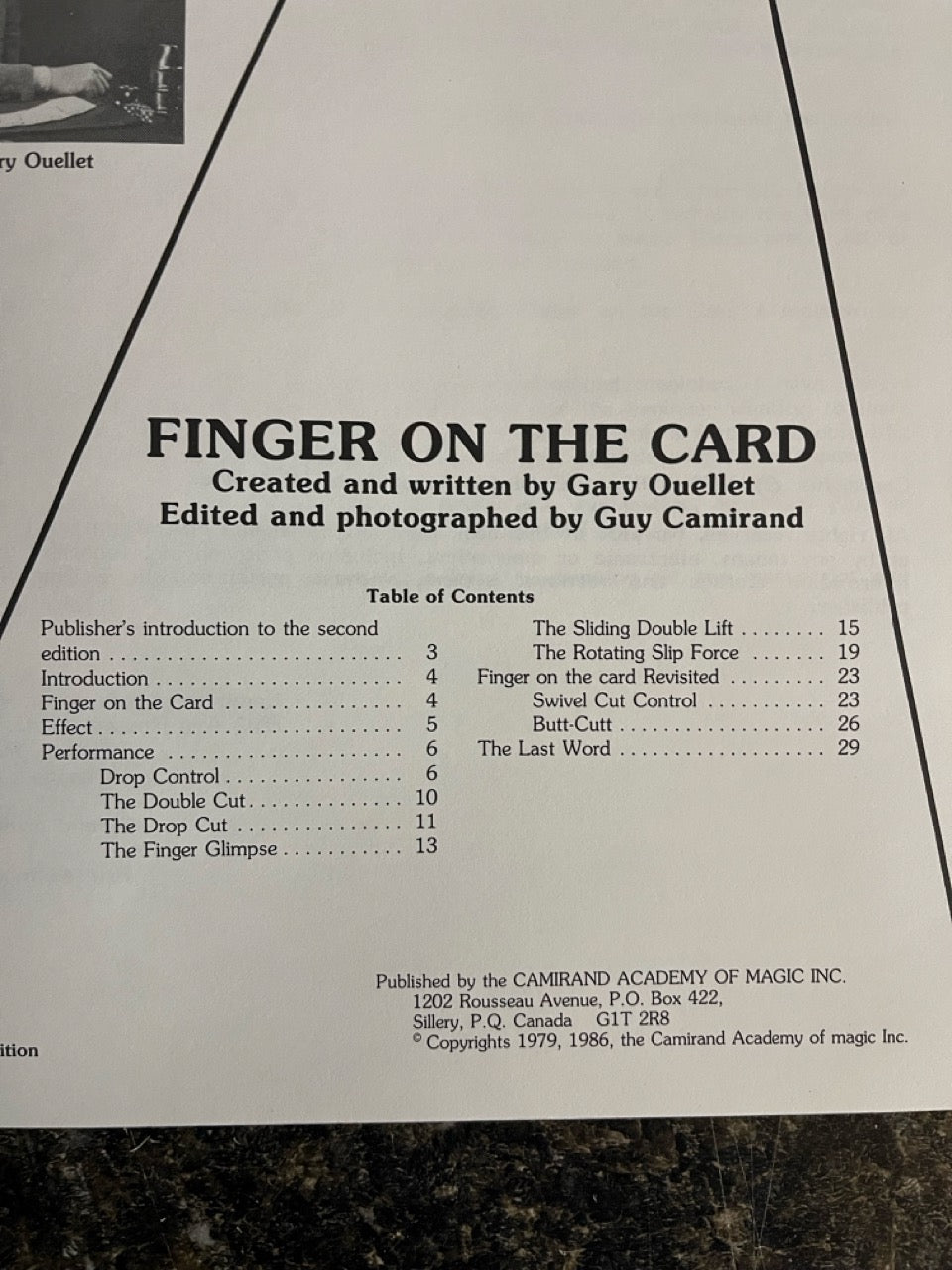 Masters of Magic vol. 1, no. 1 Gary Ouellet's Fabulous Finger on the Card - Gary Ouellet