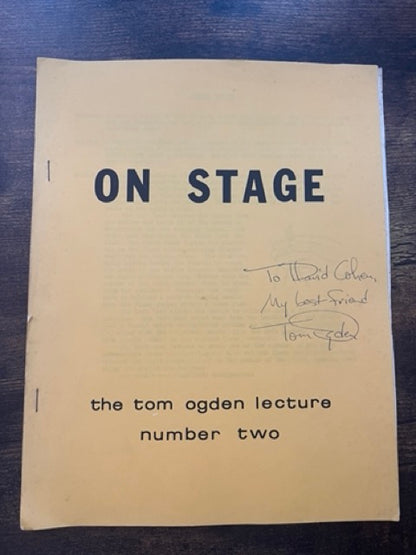 On Stage - Tom Ogden Lecture Number 2 - SIGNED