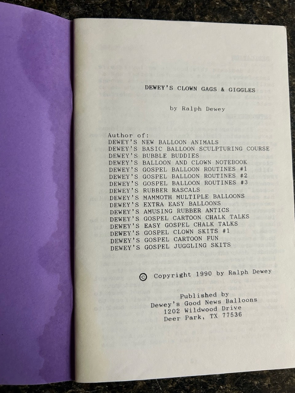 Dewey's Clown Gags & Giggles - Ralph Dewey