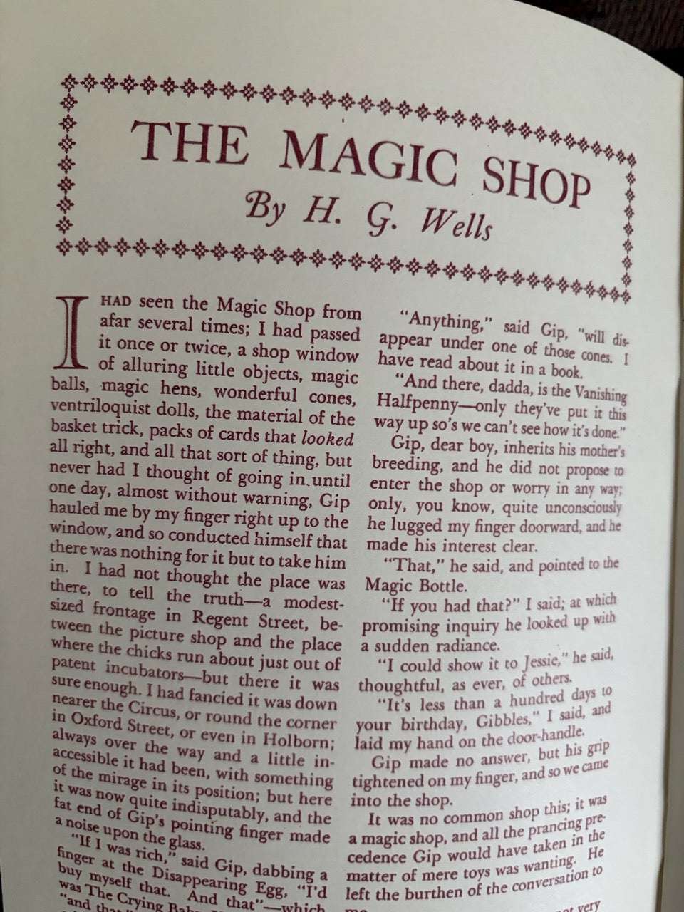 H.G. Wells' "The Magic Shop" - A David Ginn Reprint