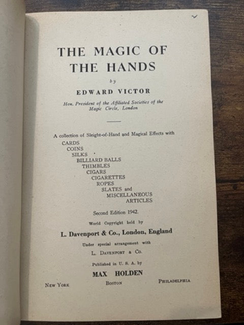 Magic of the Hands - Edward Victor