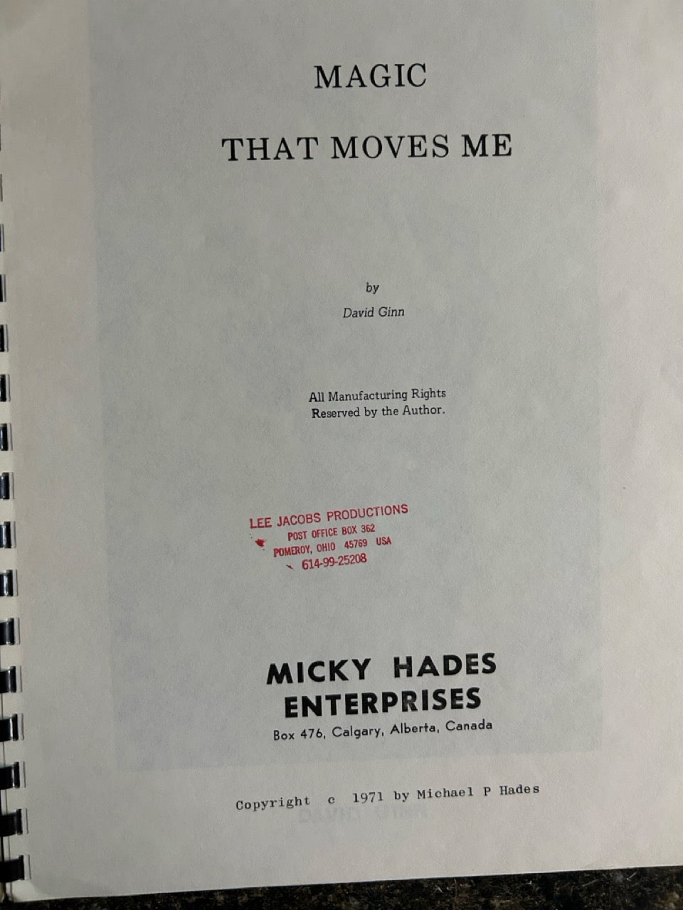 Magic That Moves Me - David Ginn