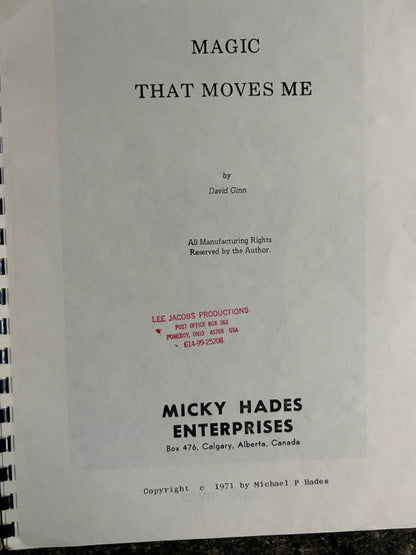 Magic That Moves Me - David Ginn