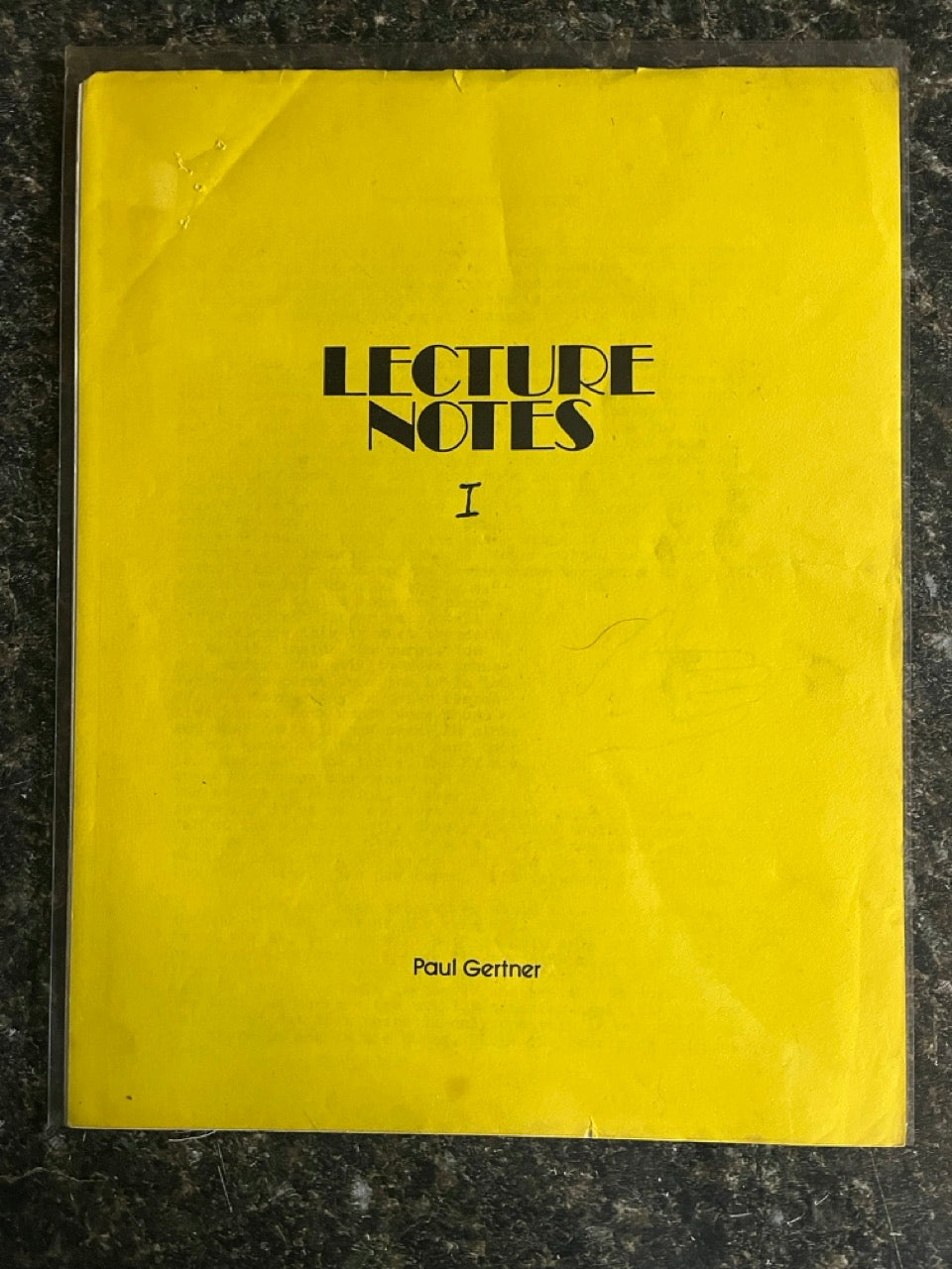 Lecture Notes #1 and #2 - Paul Gertner