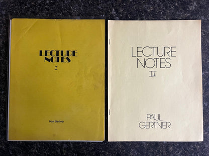 Lecture Notes #1 and #2 - Paul Gertner