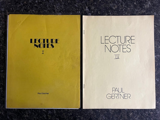 Lecture Notes #1 and #2 - Paul Gertner