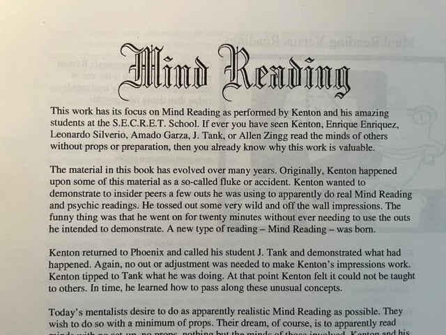 Mind Reading  - The S.E.C.R.E.T. School/Kenton Knepper