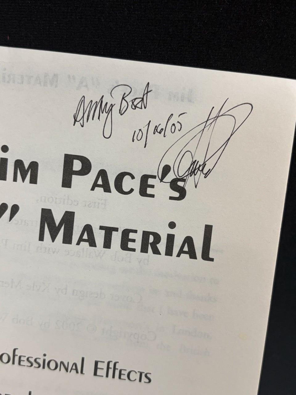 Jim Pace's "A" Material - Practical Magic for Restaurant Magicians - SIGNED
