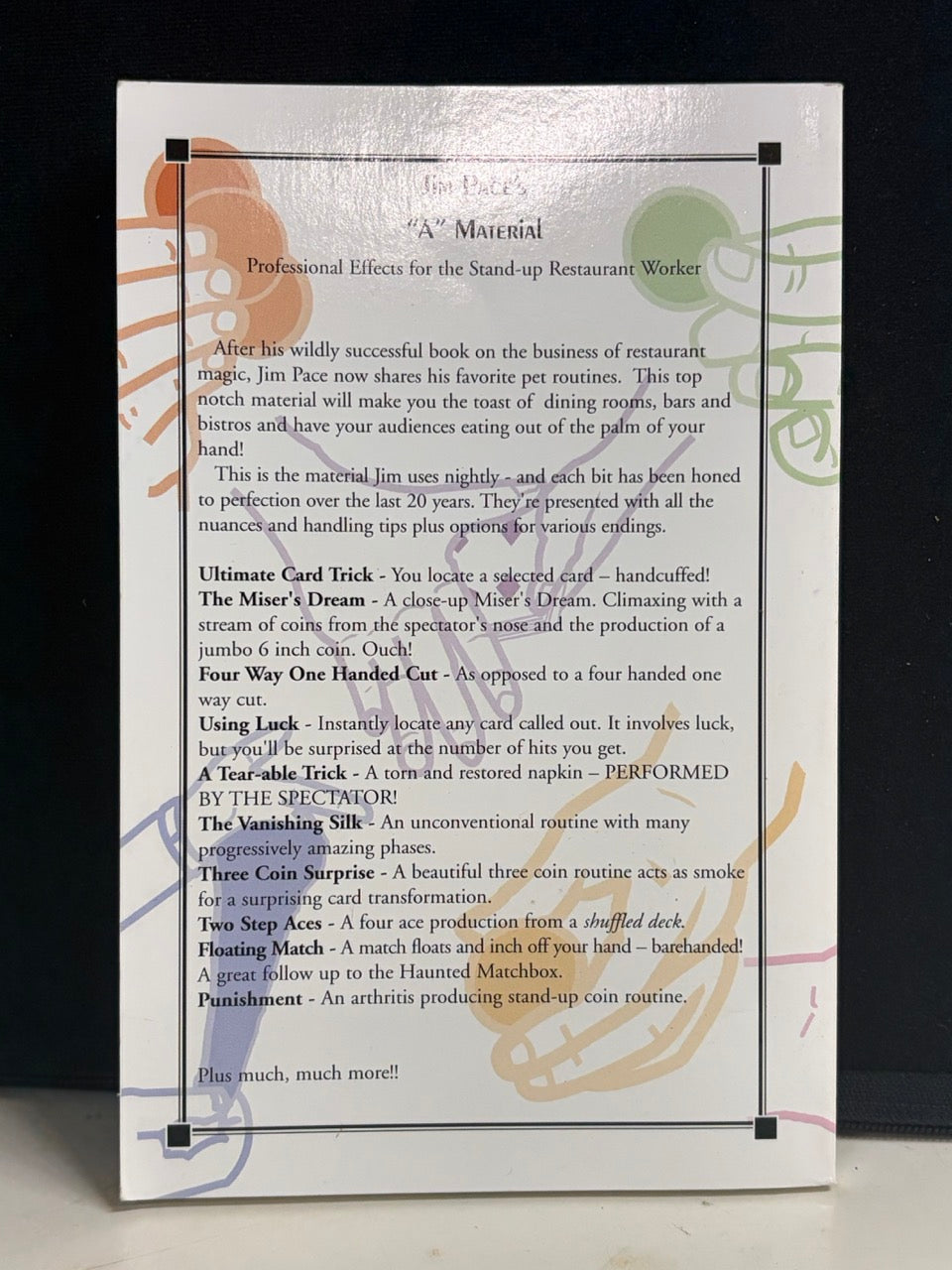 Jim Pace's "A" Material - Practical Magic for Restaurant Magicians - SIGNED