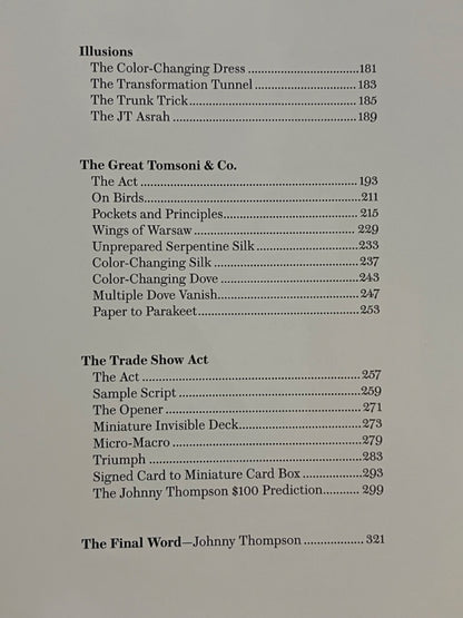 The Magic of Johnny Thompson (2 Volume Set) - FIRST EDITION, SIGNED (Preowned)