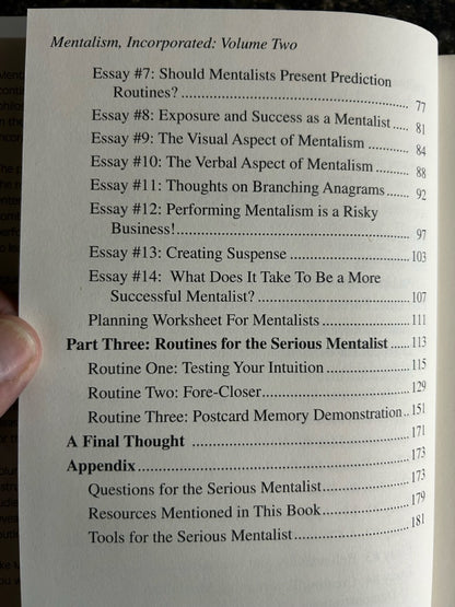 Mentalism Incorporated Vol. 2 - Chuck Hickok (2005 1st ed.)