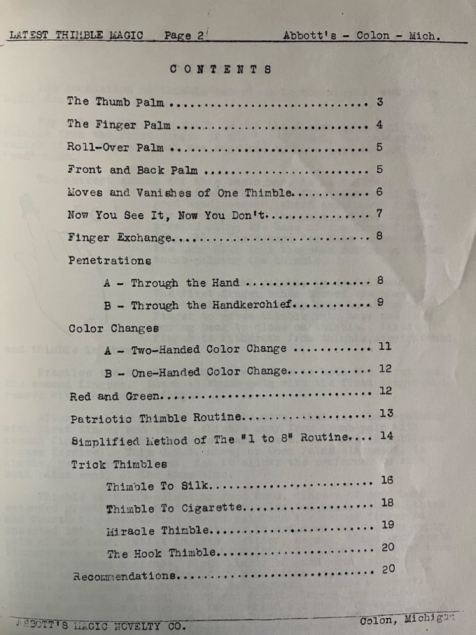 Latest Thimble Magic - Duke Stern