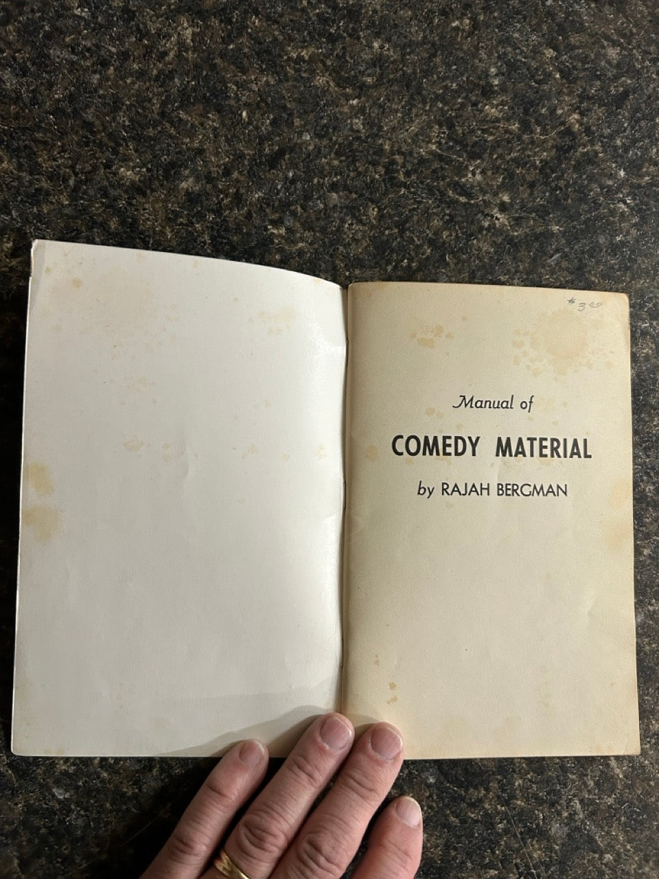 Manual of Comedy Material - Rajah Bergman