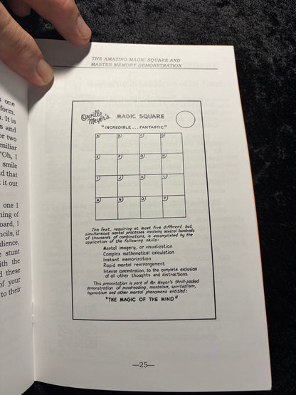 The Amazing Magic Square and Master Memory Demonstration - Orville Meyer