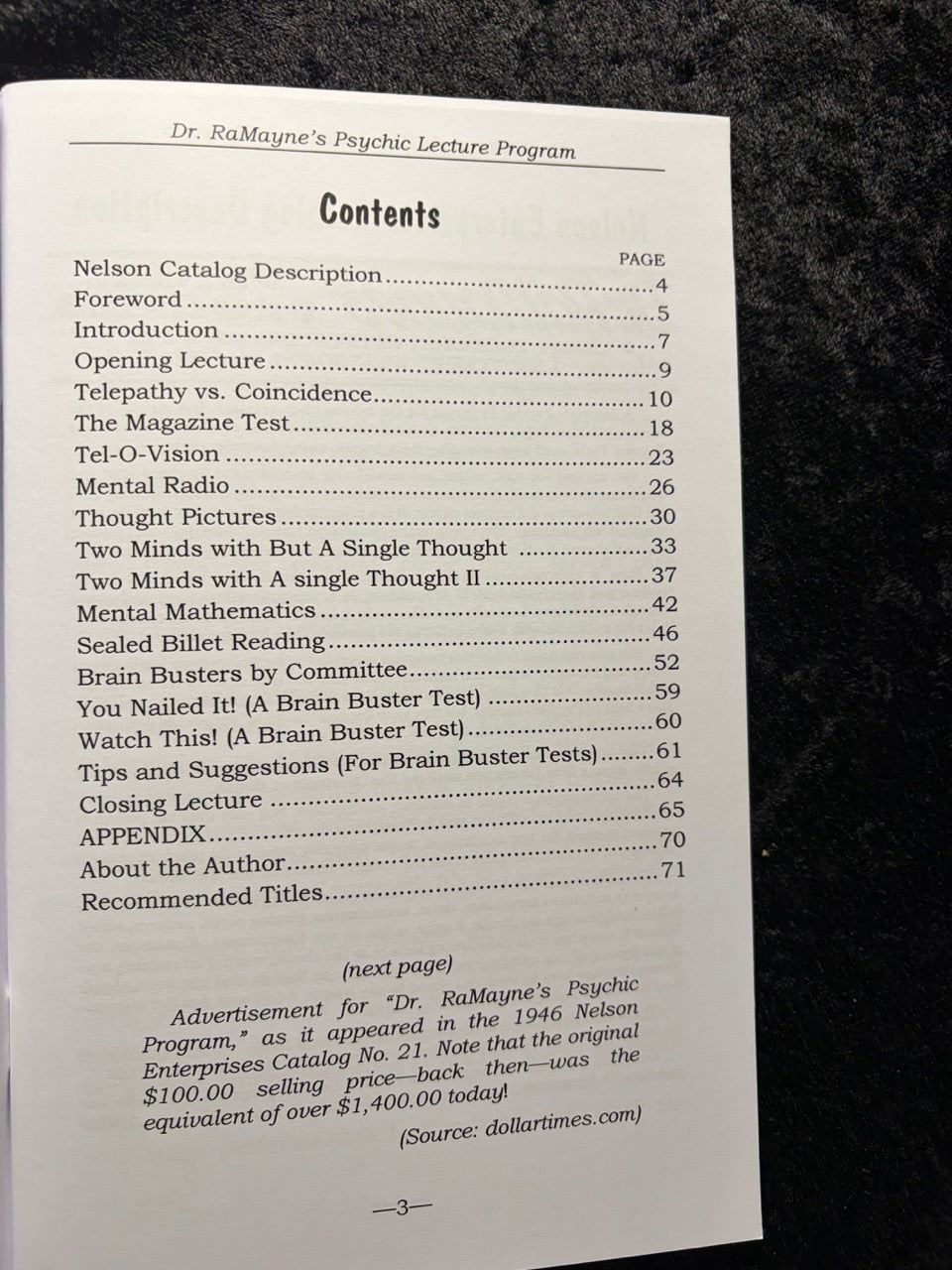 Dr. RaMayne's Psychic Lecture Program - Robert Nelson