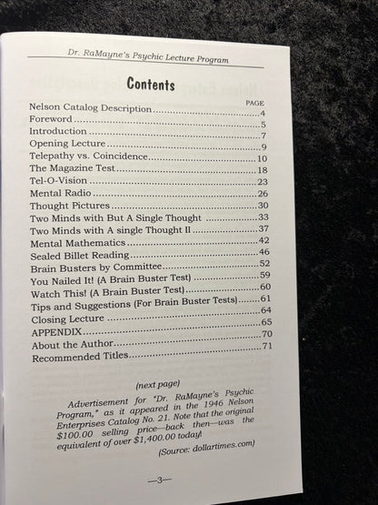 Dr. RaMayne's Psychic Lecture Program - Robert Nelson