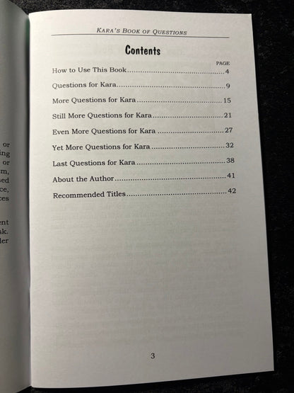 Kara's Book of Questions - B.W. McCarron
