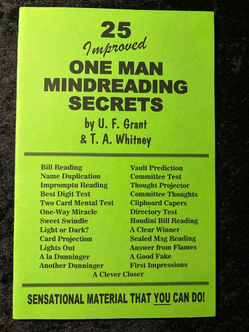 25 Improved One Man Mindreading Secrets - U.F. Grant