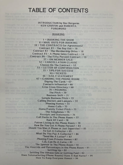 The Professional Entertainer's Booking & Selling Manual - Roberta & Ken Griffin