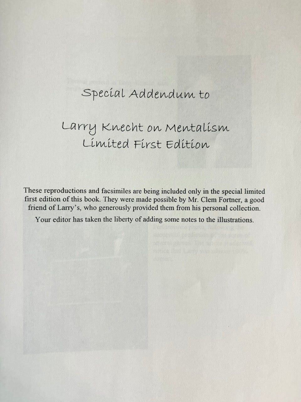 Larry Knecht On Mentalism - Larry Knecht (Limited edition)