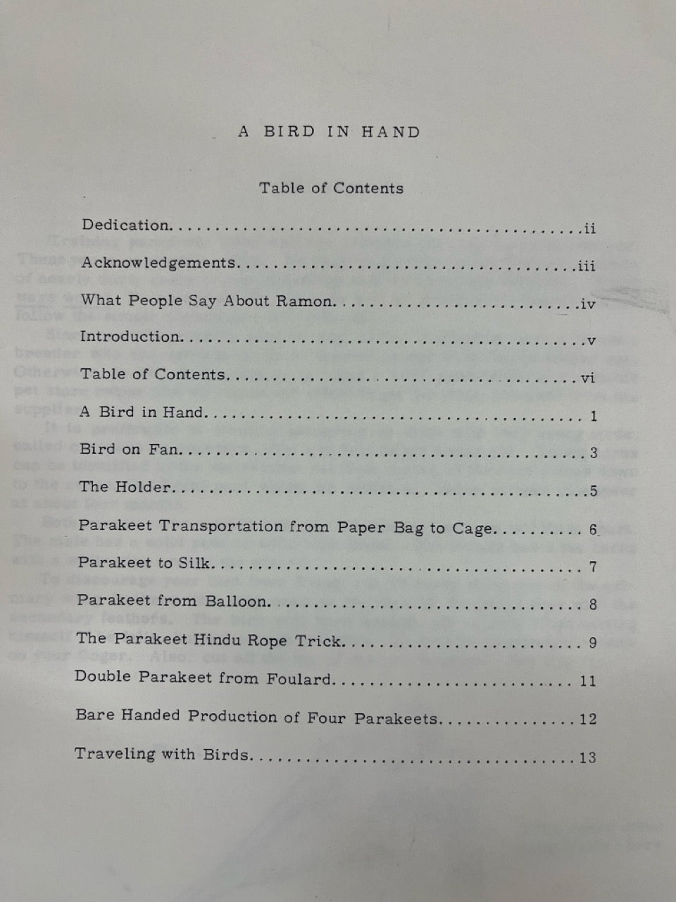A Bird in Hand - Ramon G. Galindo - SIGNED
