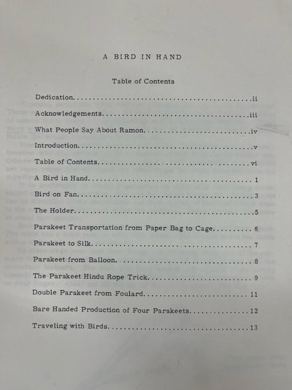 A Bird in Hand - Ramon G. Galindo - SIGNED