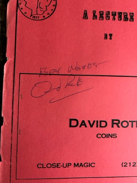 A Lecture By David Roth - SIGNED