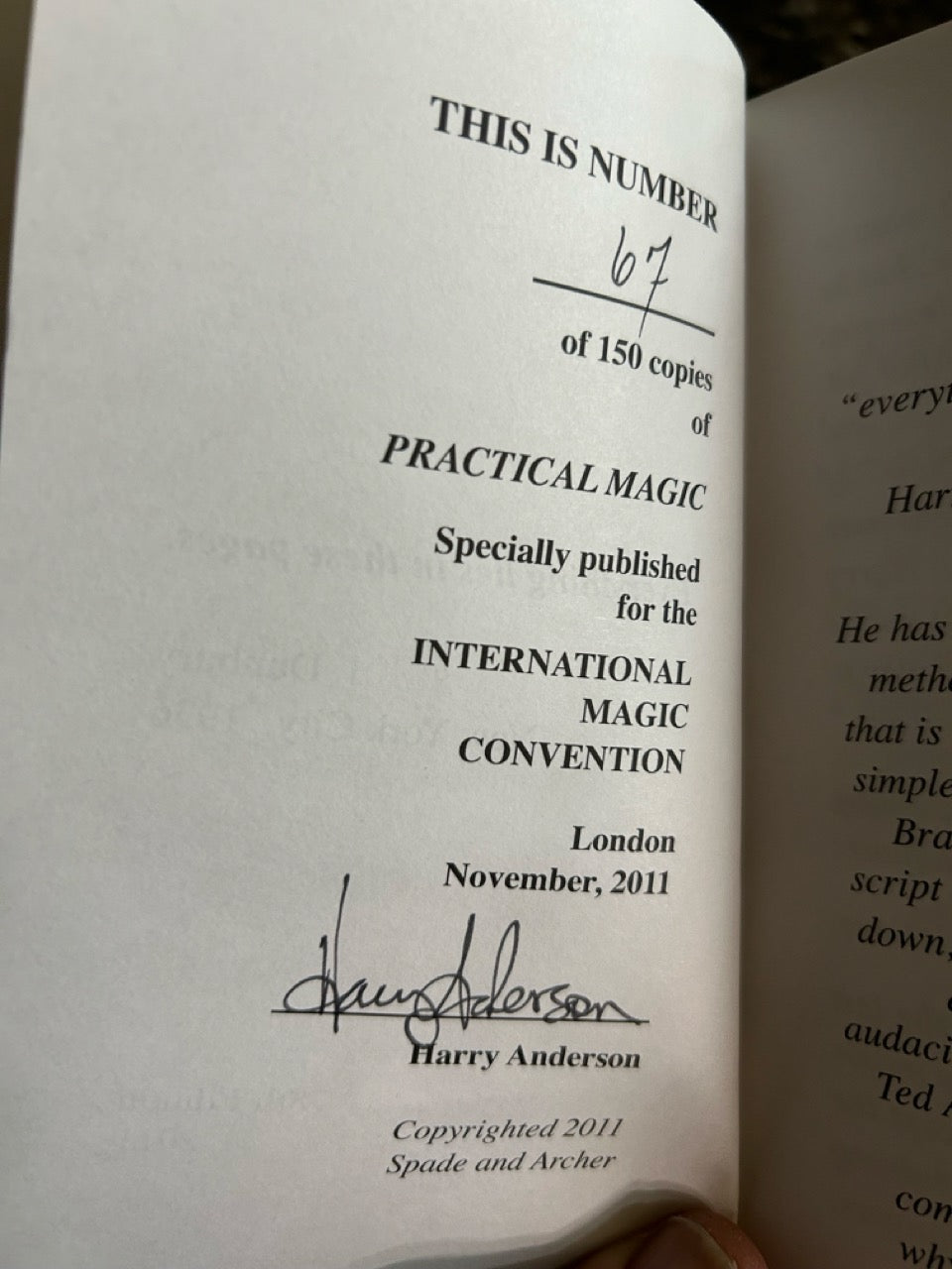 Harry Anderson Lot - SIGNED & Numbered