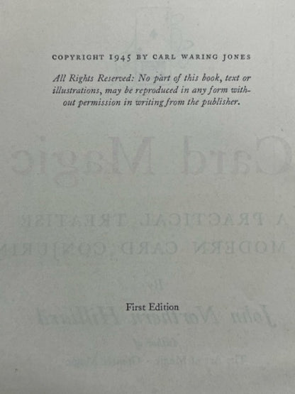 Hilliard's Card Magic - Carl W. Jones (1st ed.)