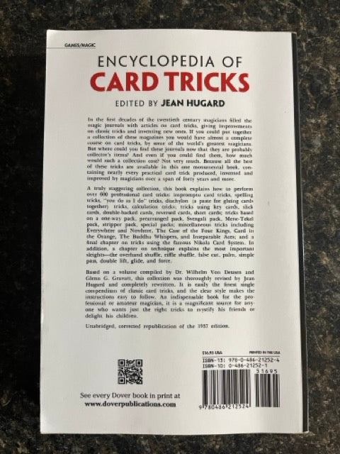 Encyclopedia of Card Tricks - Jean Hugard (2019 Dover edition)