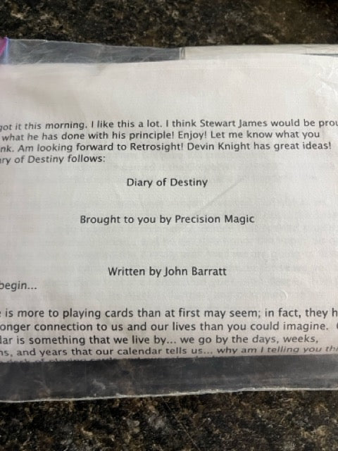 Diary of Destiny - John Barratt (SM 12)