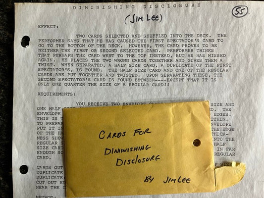 Diminishing Disclosure - Jim Lee (SM 12)