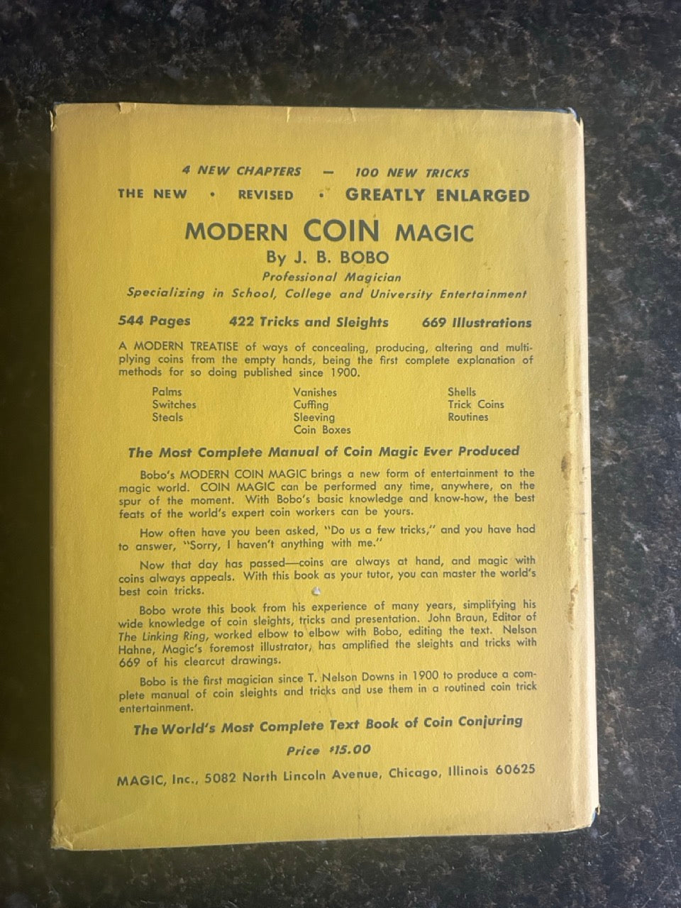 The New Modern Coin Magic - J.B. Bobo - HC w/dj
