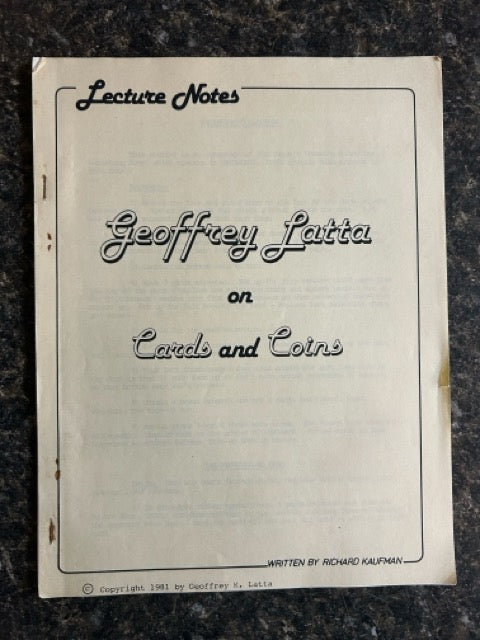 Geoffrey Latta on Cards & Coins - Richard Kaufman
