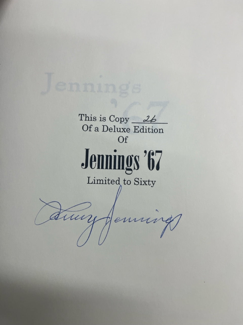 Jennings '67 - Richard Kaufman - DELUXE edition (SIGNED & Numbered)