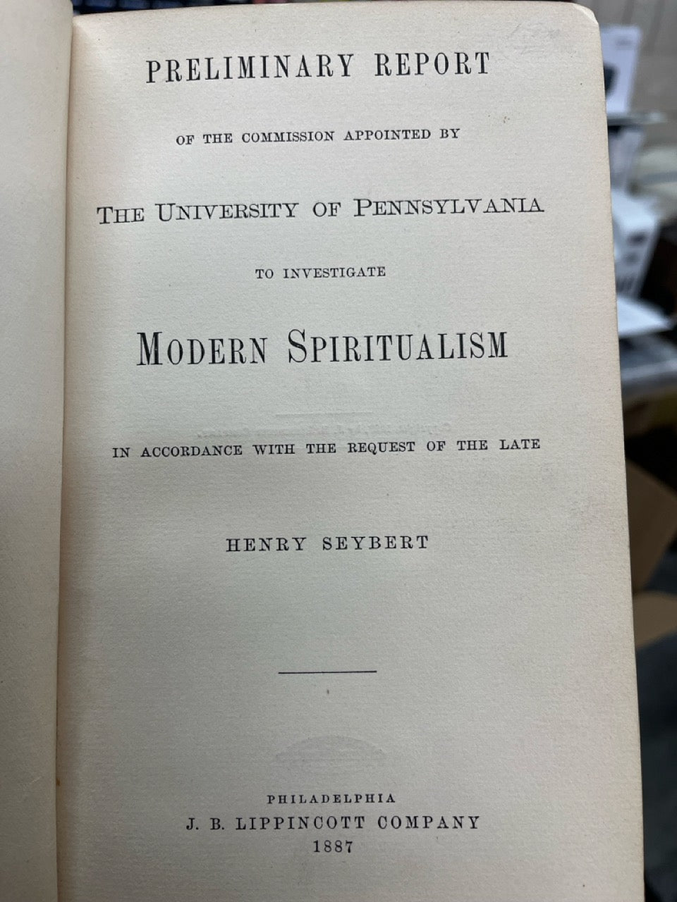 The Seybert Commission on Spiritualism - Henry Seybert
