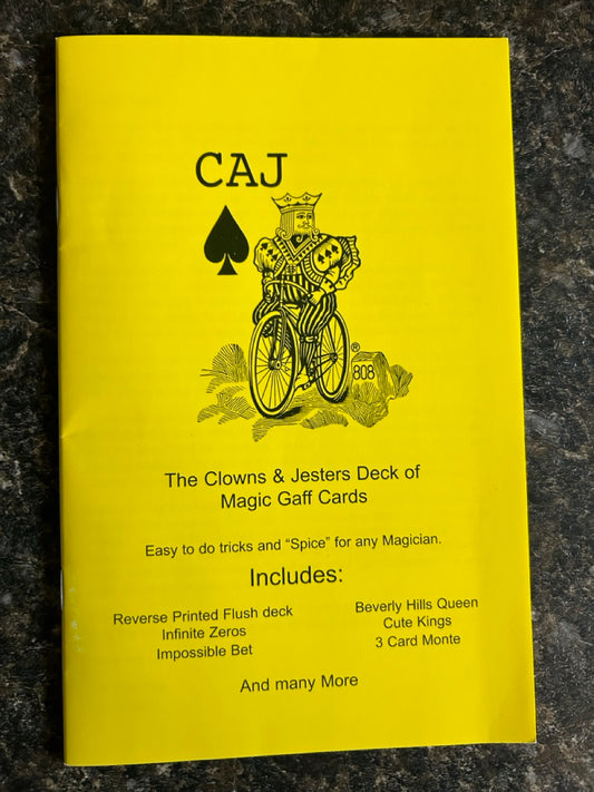 CAJ, The Clown & Jesters deck of Magic Gaff Cards (Instruction Booklet Only)